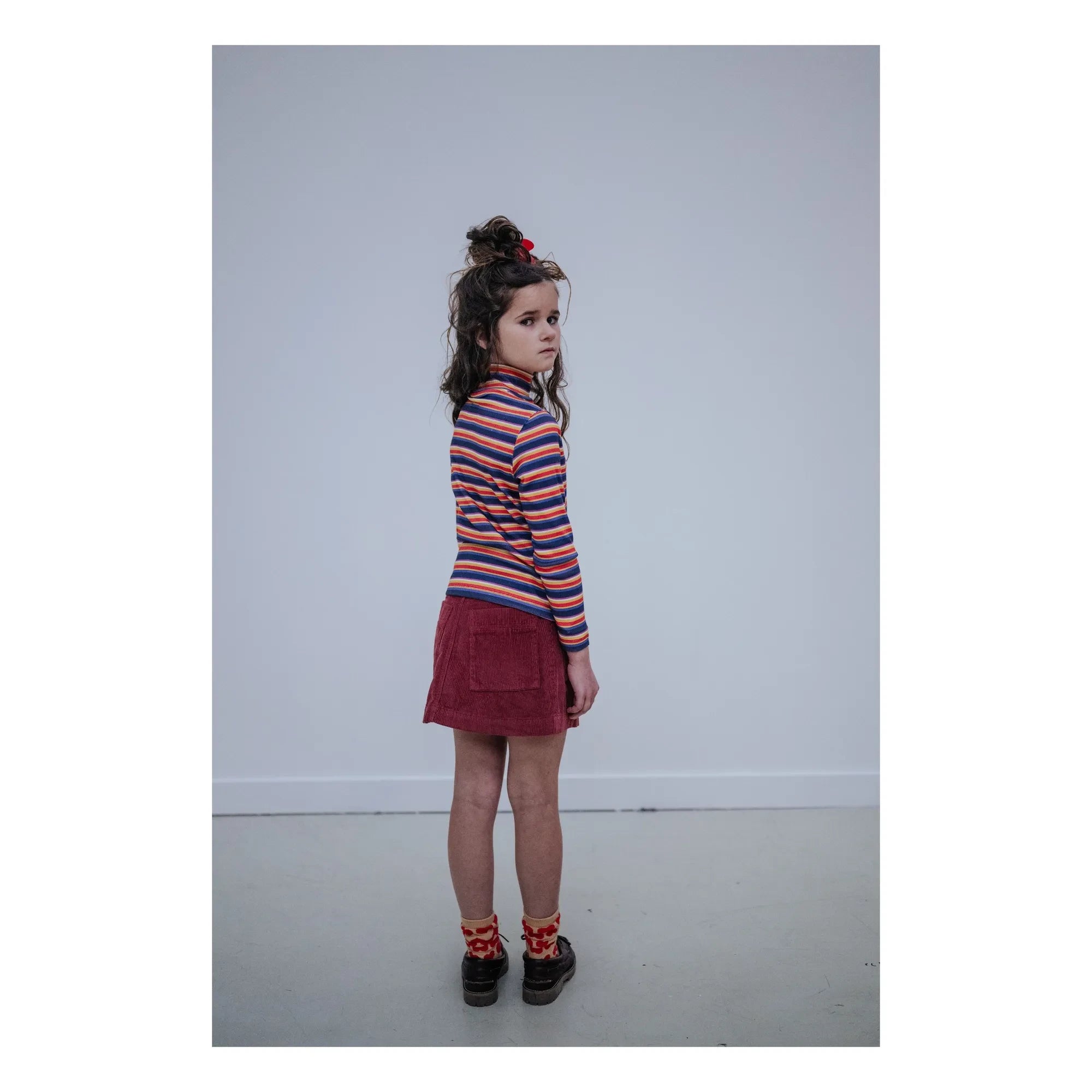 Repose AMS - Organic Cotton Striped Turtleneck Sweater | Purple