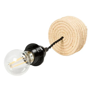 Cosydar - Lighting Fixture and Raffia Ceiling Rose | Black