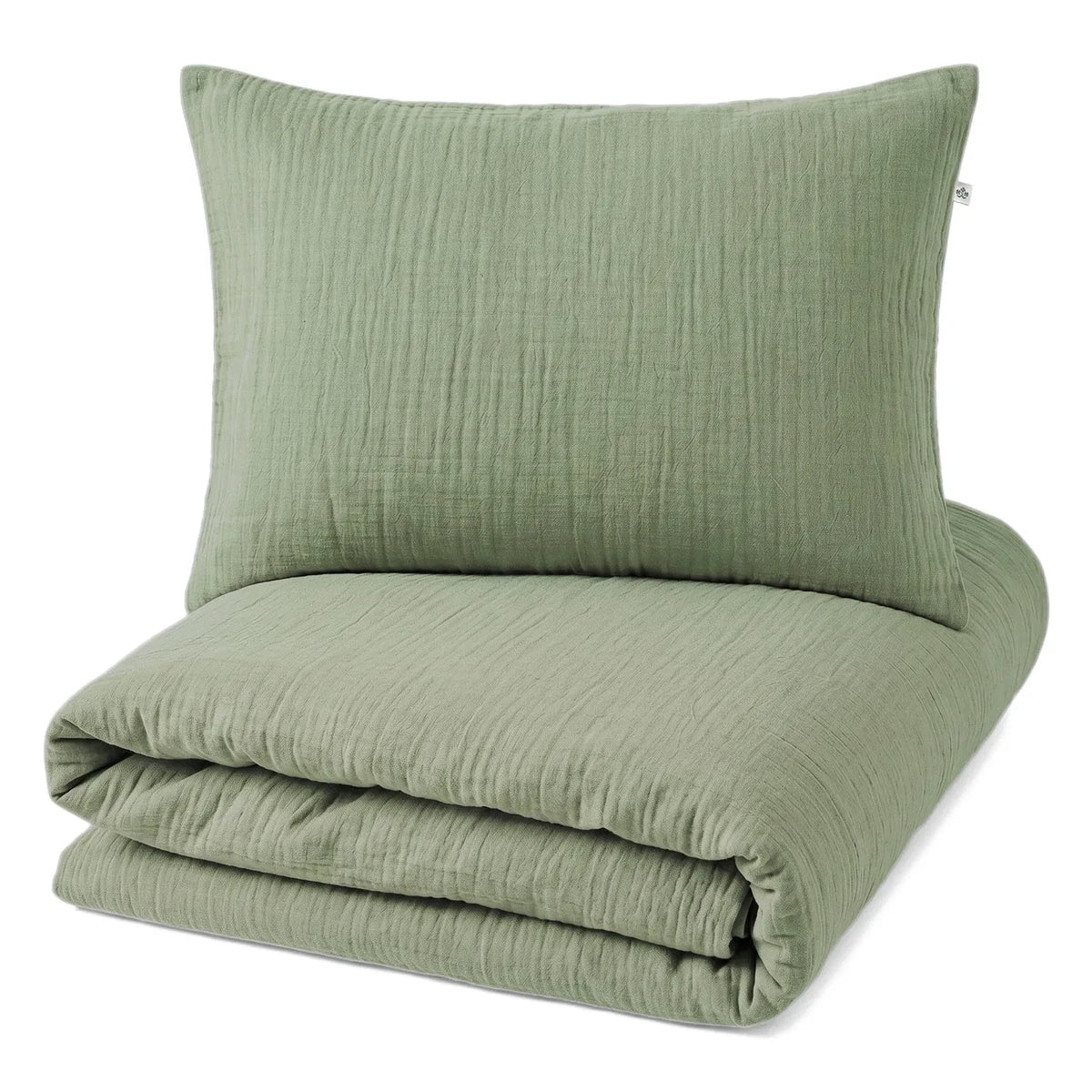 Editions Aimable - Paulette duvet cover set | Moss Green Gauze Fabric