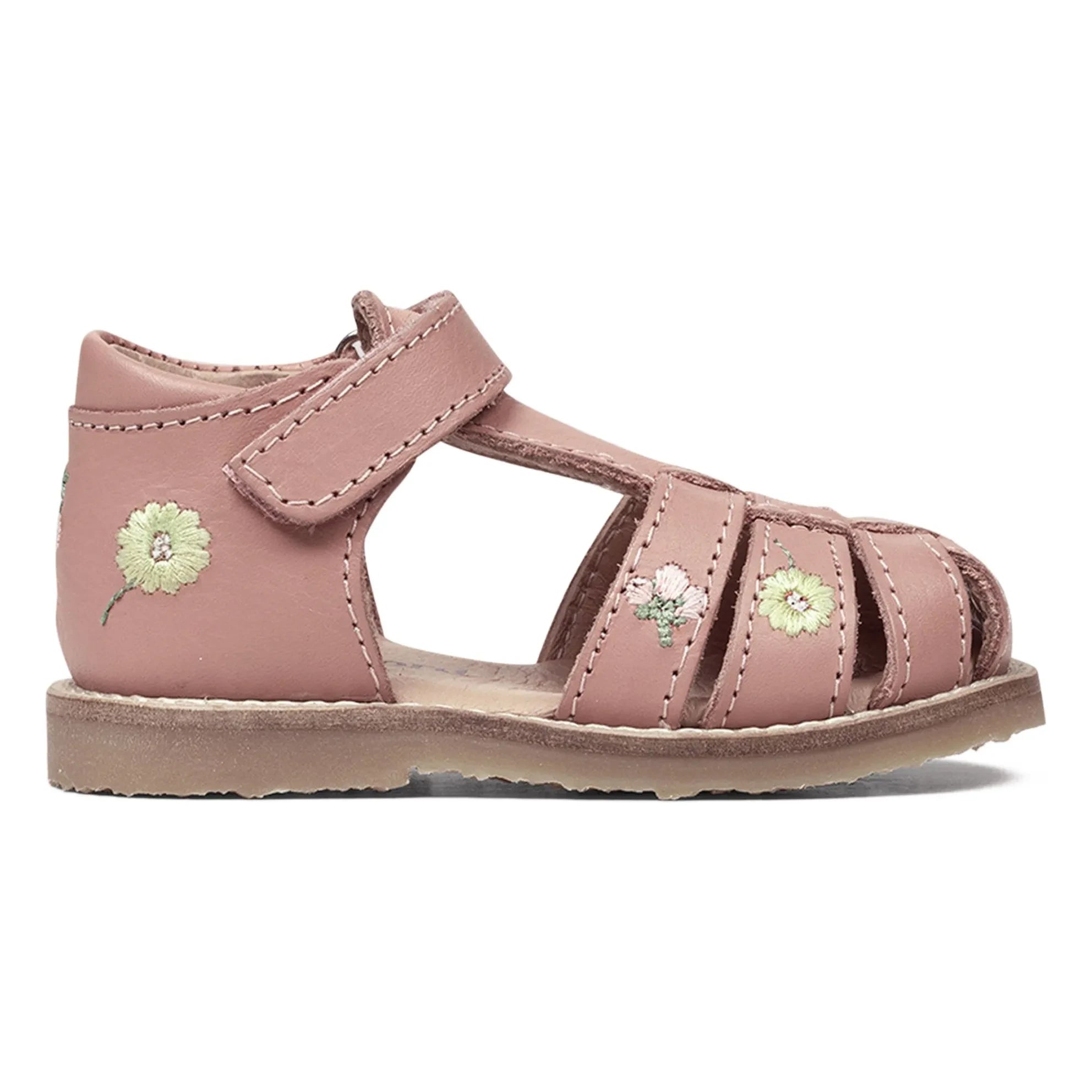 Petit Nord - Floral Embroidered Sandals - Uniqua Collection | Powder pink
