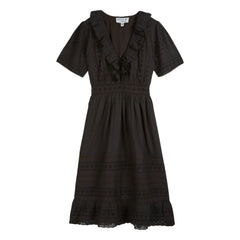 Emile et Ida - Broderie Anglaise Cotton Dress | Black