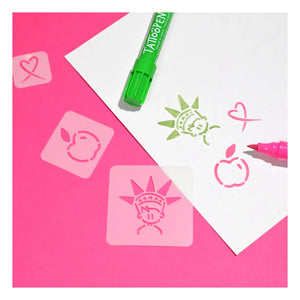 Nailmatic Kids - New York x JO LITTLE Tattoo Pen and Reusable Stencil Duo Set