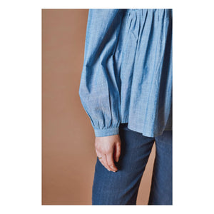 Emile et Ida - Blue Chambray Cotton Blouse | Blue