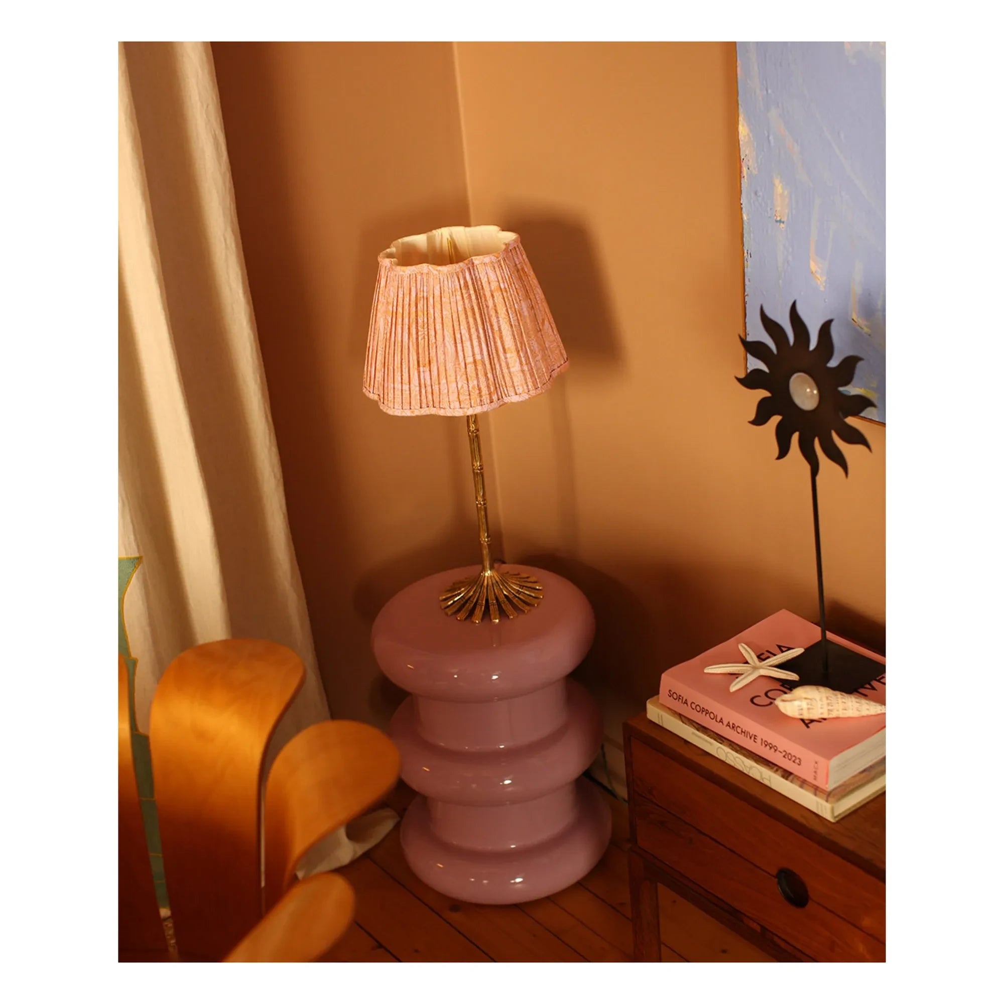 Doing Goods - Diya Printed Cotton Lampshade | Pink