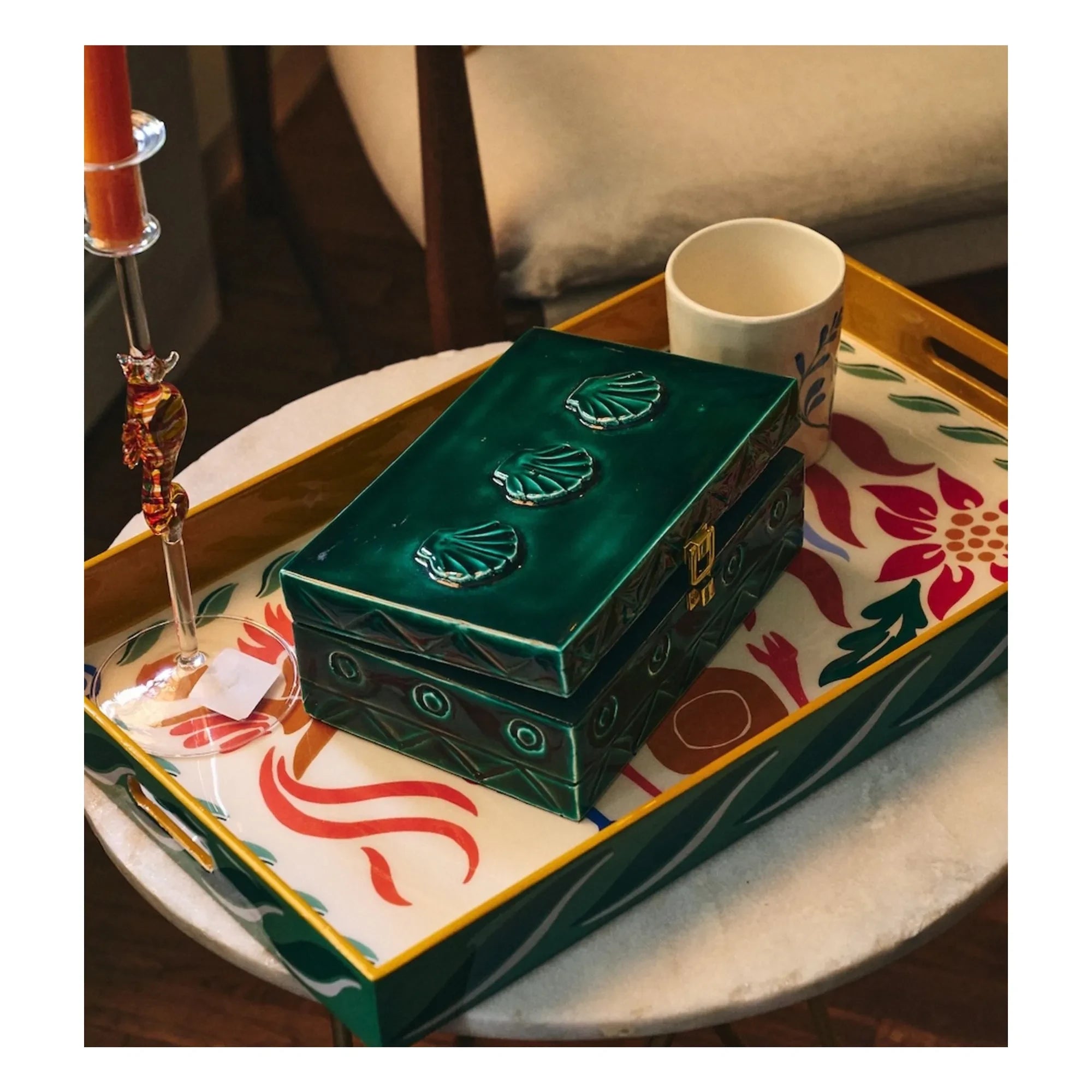 Anna + Nina - Tide Wooden Jewelry Box | Green
