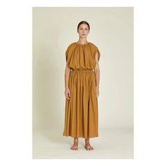 Black Crane - Organic Cotton Poplin Coat Dress | Camel