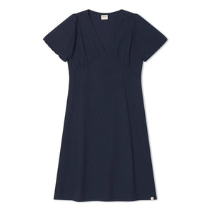 Matona - Mi-Long Organic Cotton Dress | Navy