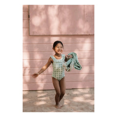 Petit Lem - Recycled Fiber Checkered Swimsuit | Green