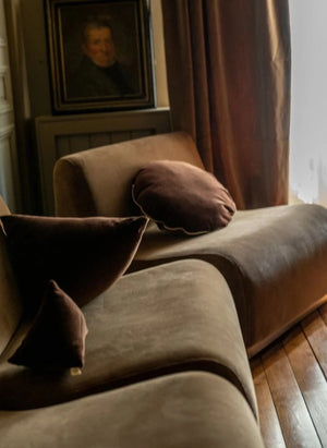 The Socialite Family - Bomboloni Velvet Pillow | Chocolate