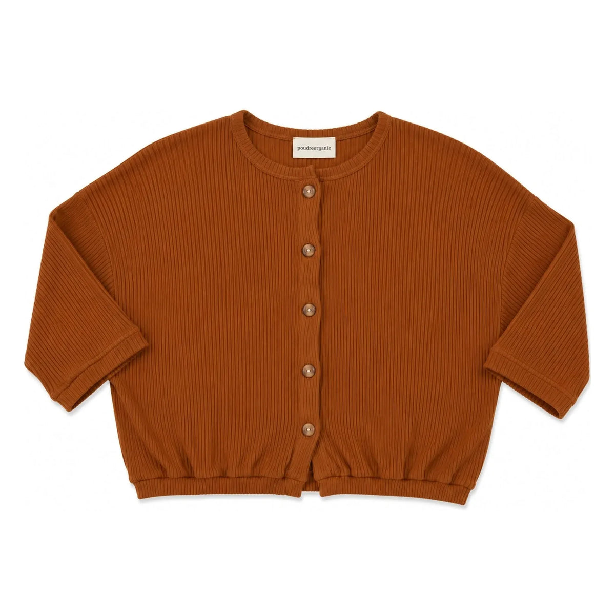 Poudre Organic - Zaatar Ribbed Cardigan | Brown