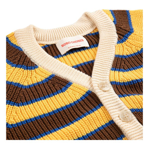 Bobo Choses - Striped Organic Cotton Cardigan | Yellow