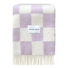 Maison Deux - Damier Wool Blanket | Lilac