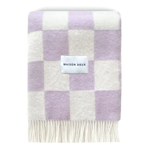 Maison Deux - Damier Wool Blanket | Lilac