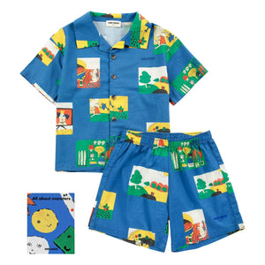 Bobo Choses - Pickles Organic Cotton Shirt and Shorts Set | Royal blue
