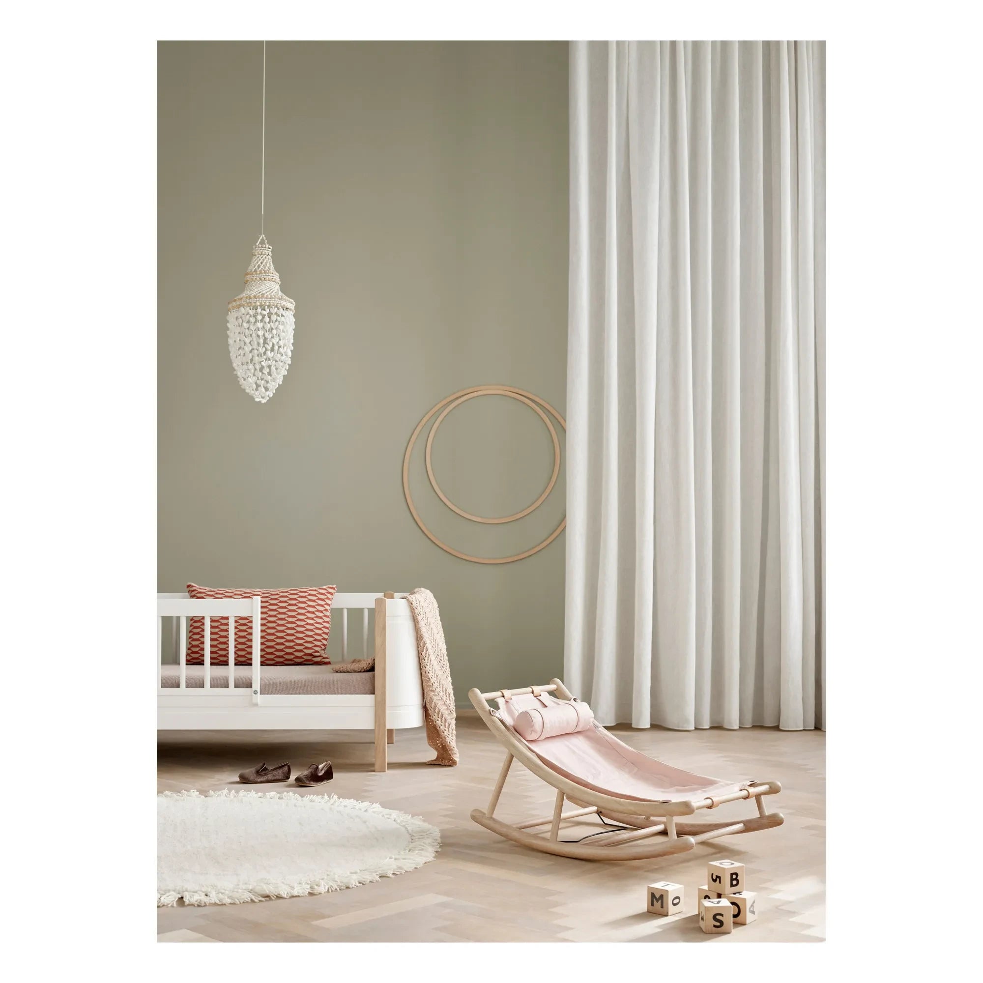 Oliver Furniture - Pink Oak Baby Rocking Chair
