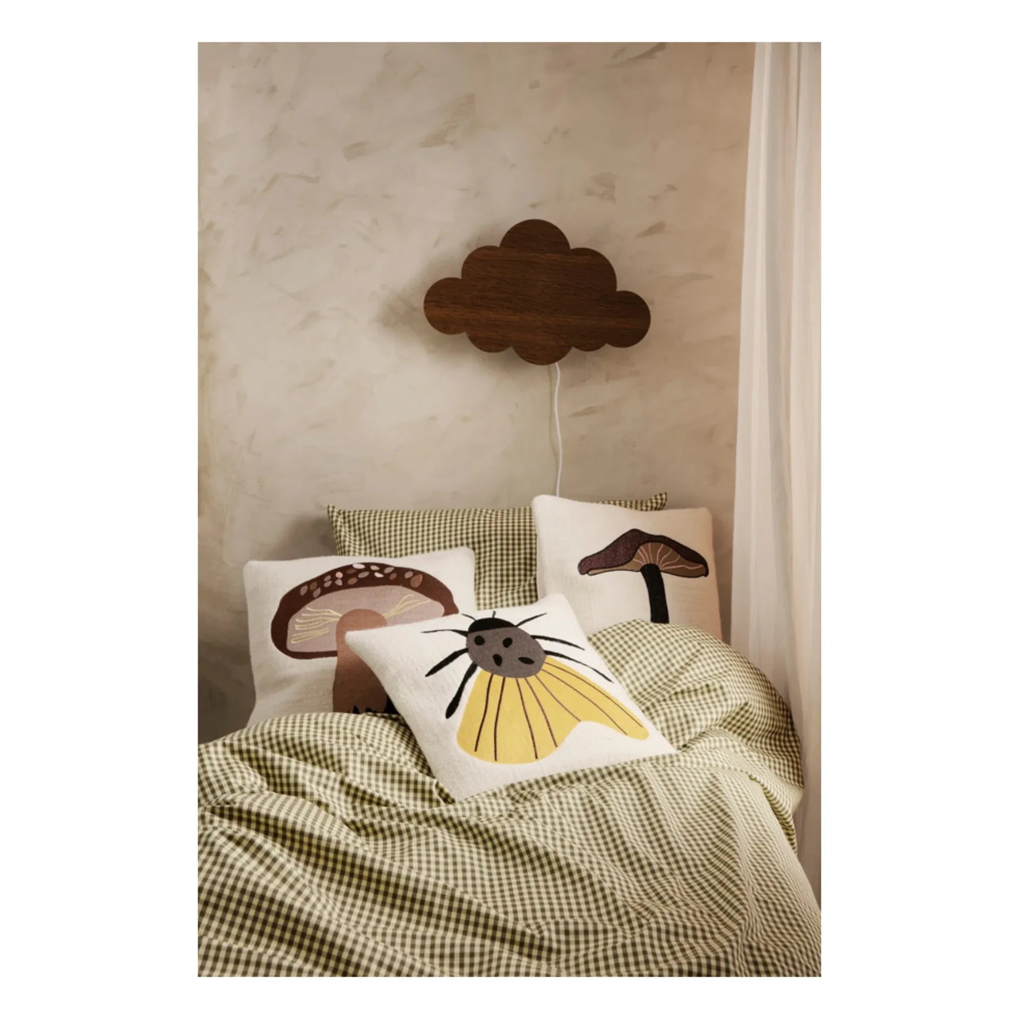 Ferm Living Kids - Embroidered Mushroom Pillow