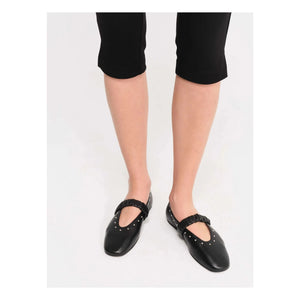 Socque Paris - June Leather Ballerina | Black