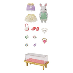 Sylvanian Families - Bib Sister Rabbit and Fashion Suitcase