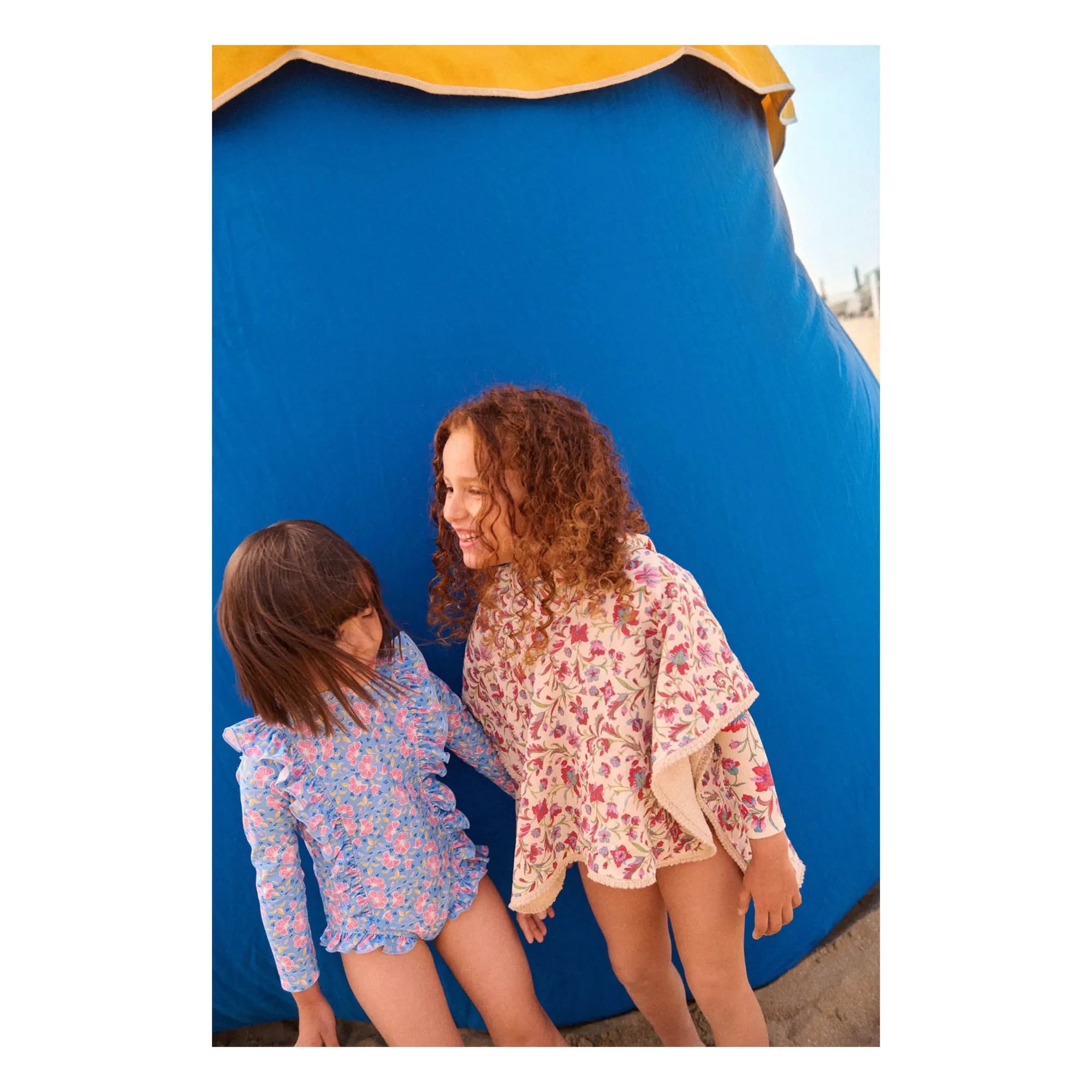 Louise Misha - Aurélie Floral Long Sleeve Swimsuit Made from Recycled Fibers | Blue