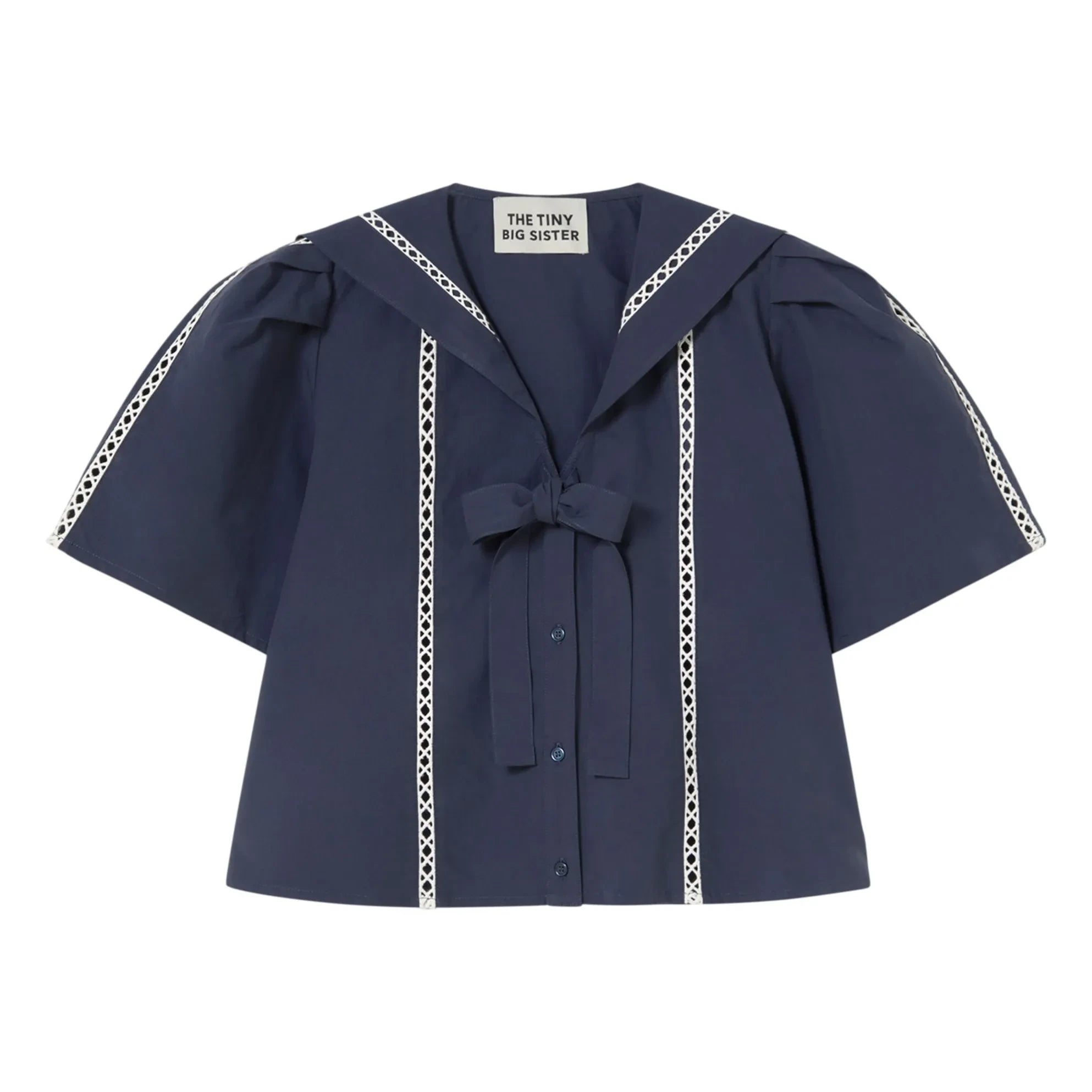 The Tiny Big Sister - Sailor Cotton Blouse | Navy Blue