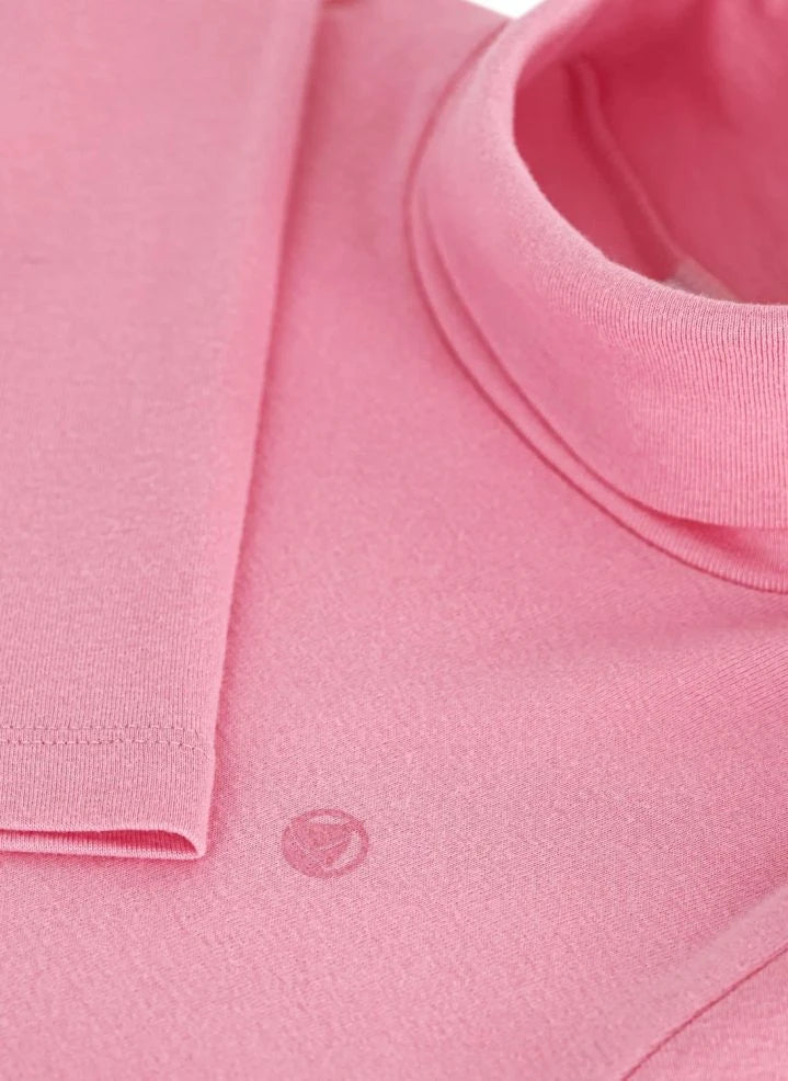 Petit Bateau - Organic cotton turtleneck with logo | Pink