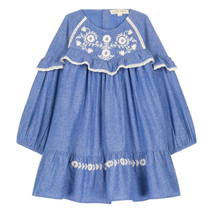 Louise Misha - Orana Organic Cotton Dress | Denim Blue