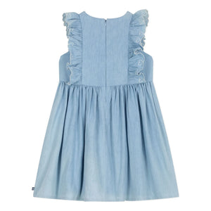 Petit Bateau - Blue Chambray Ruffled Dress