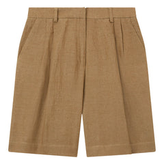Pomandère - Linen and cotton Bermuda shorts | Taupe brown