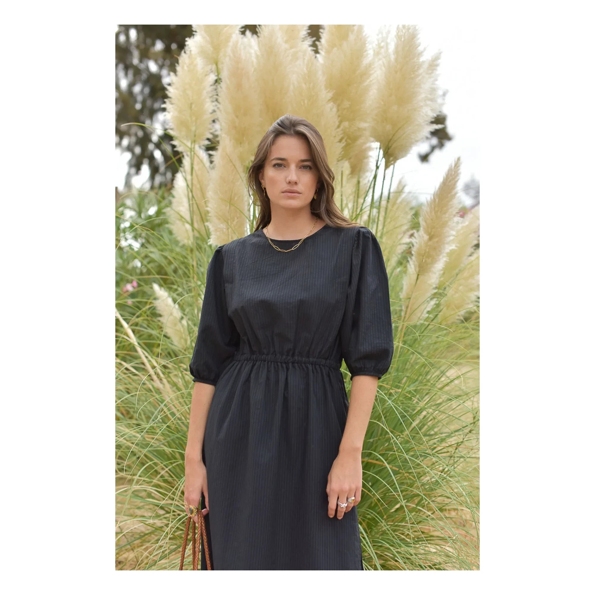 Marlot Paris - Aime Seersucker Dress - Women's Collection | Black