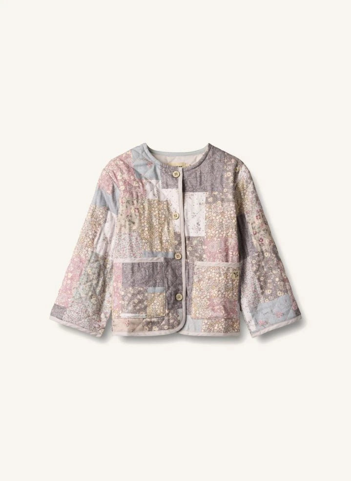Wheat - Ima Patchwork Organic Cotton Quilted Jacket | Light Pink