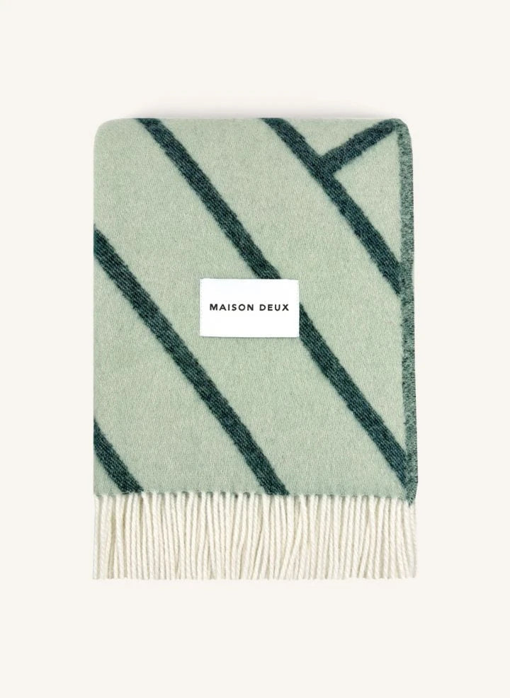 Maison Deux - Lines Wool Blanket | Sage