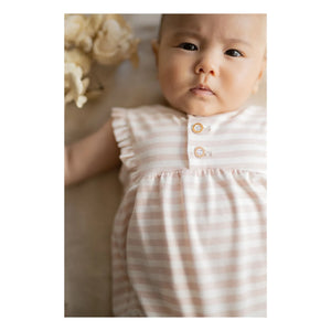 1+ in the family - Cinnia Striped Romper | Beige Pink
