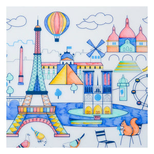 Superpetit - Paris Coloring Placemats with Bracelet and 5 Markers