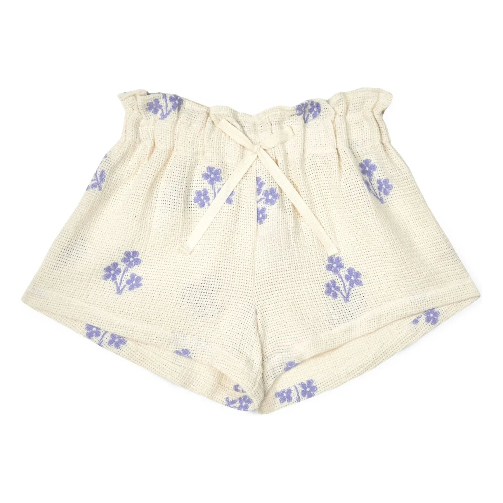 Mipounet - Sandrine Organic Cotton Floral Shorts | Ecru