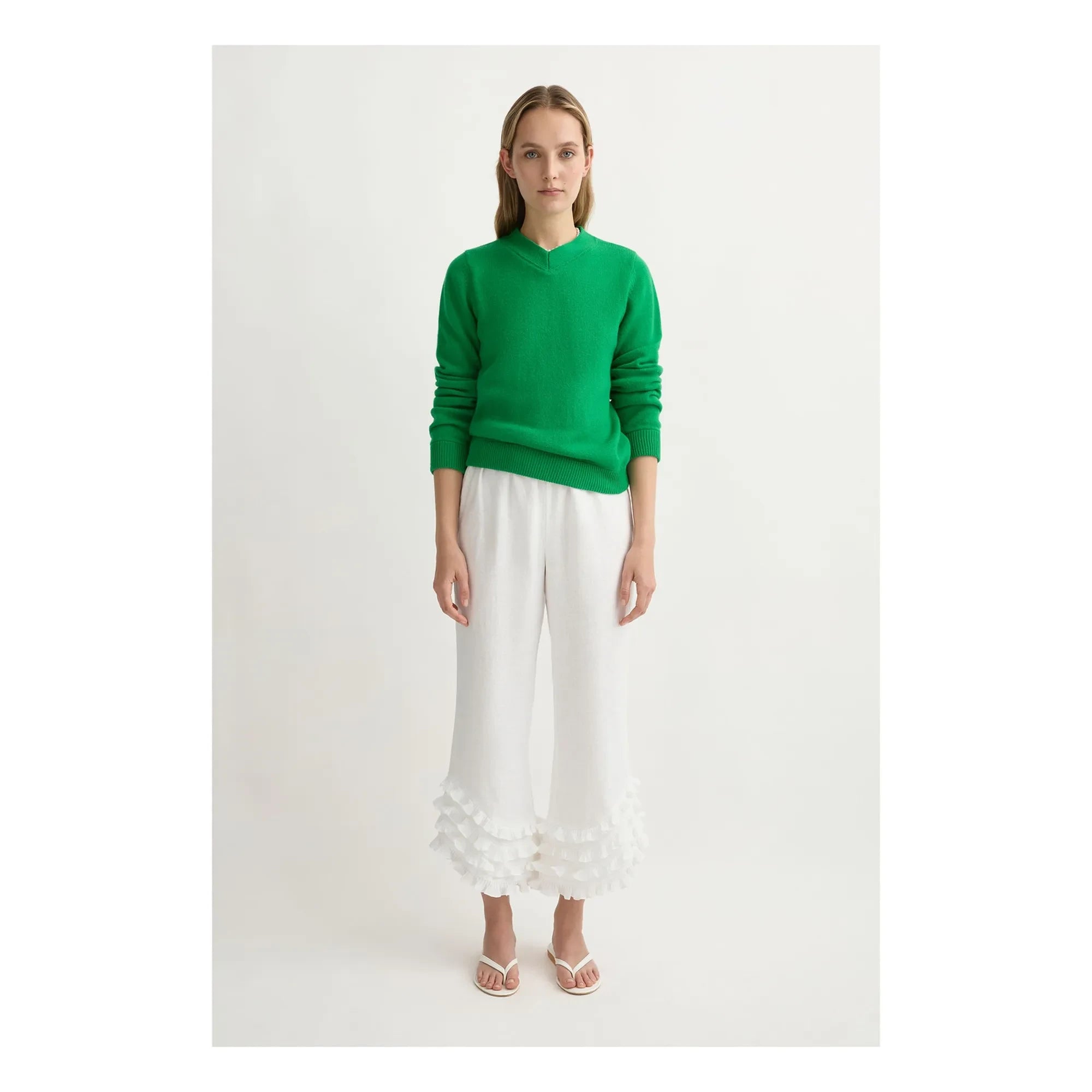 Posse - Florence Linen Pants | White - Ivory