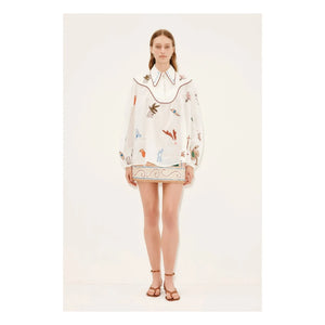 Alémais - Mina Embroidered Blouse | White
