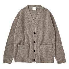 FUB - Women's Collection Lambswool Cardigan | Heather Beige