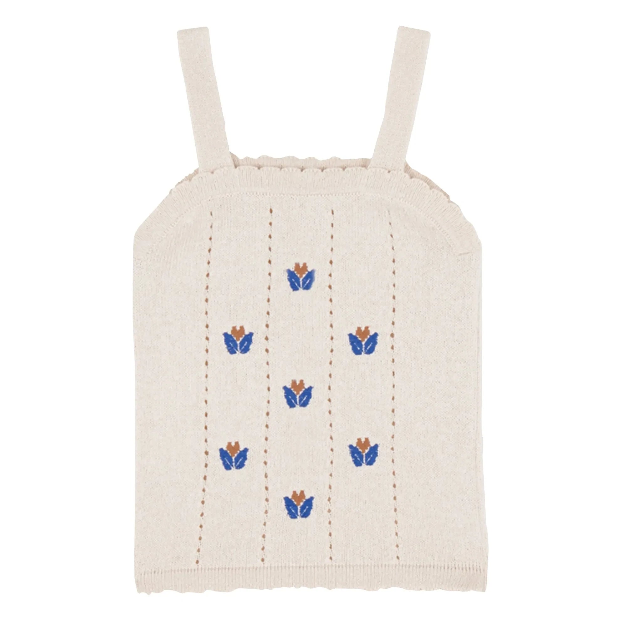 birinit - Embroidered Fine Knit Top | Ivory