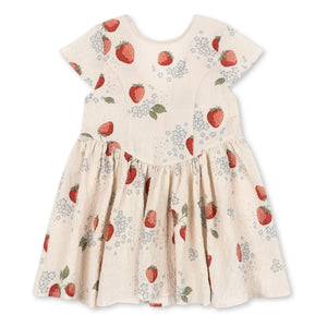Konges Sløjd - Ava Strawberry Organic Cotton Dress | Beige