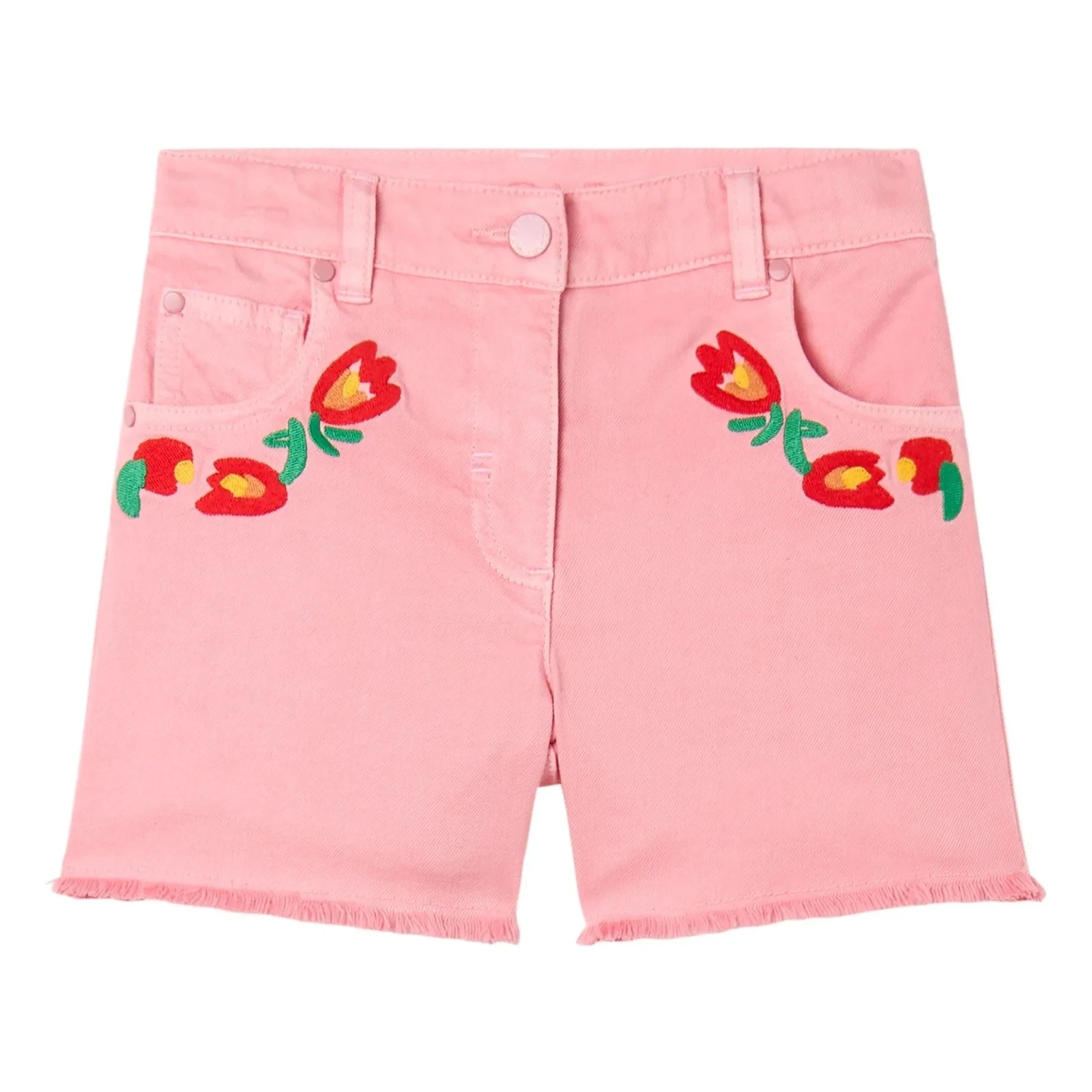 Stella McCartney Kids - Denim Floral Shorts | Pink