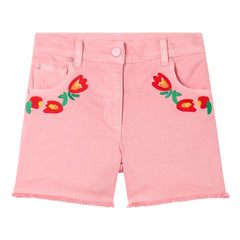 Stella McCartney Kids - Denim Floral Shorts | Pink