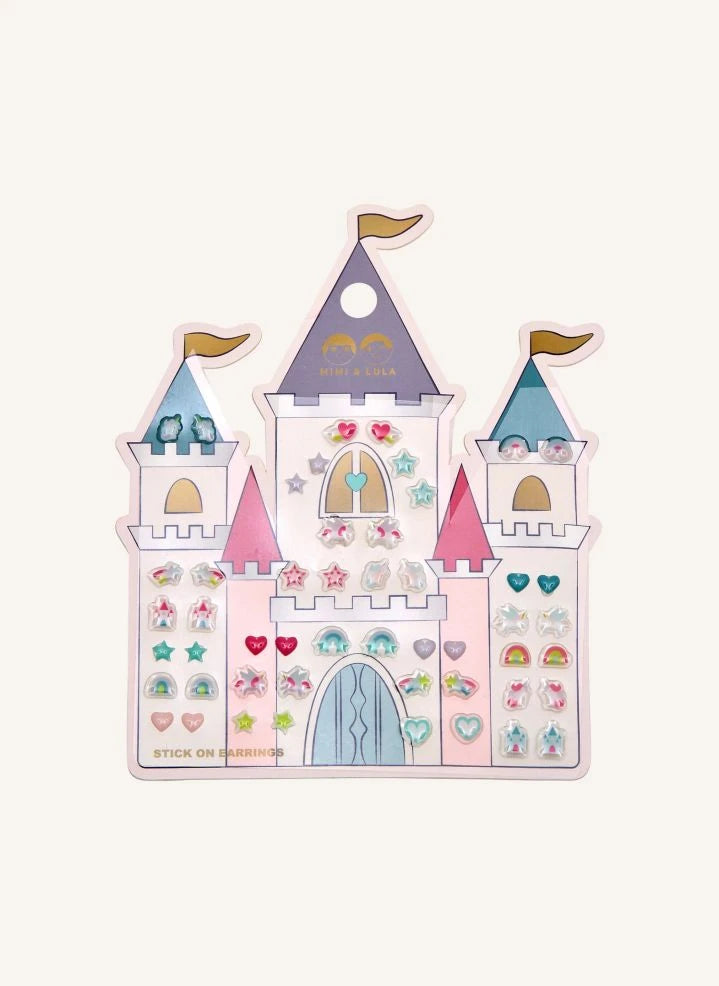Mimi & Lula - Self-Adhesive Castle Earrings | Pale Blue