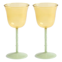 &Klevering - Dotted Wine Glasses - Set of 2 | Yellow