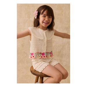 Louise Misha - Elea Maille Embroidered Top | Cream