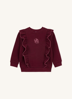 Petit Bateau - PB ruffled sweatshirt | Burgundy