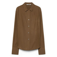 Pomandère - Cotton and Wool Shirt | Brown