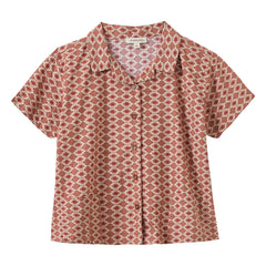 Caramel - Geometric Bamboo Shirt | Brick Red