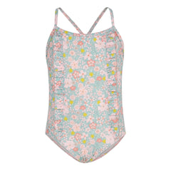 Petit Bateau - Floral Ruffle Swimsuit | Turquoise