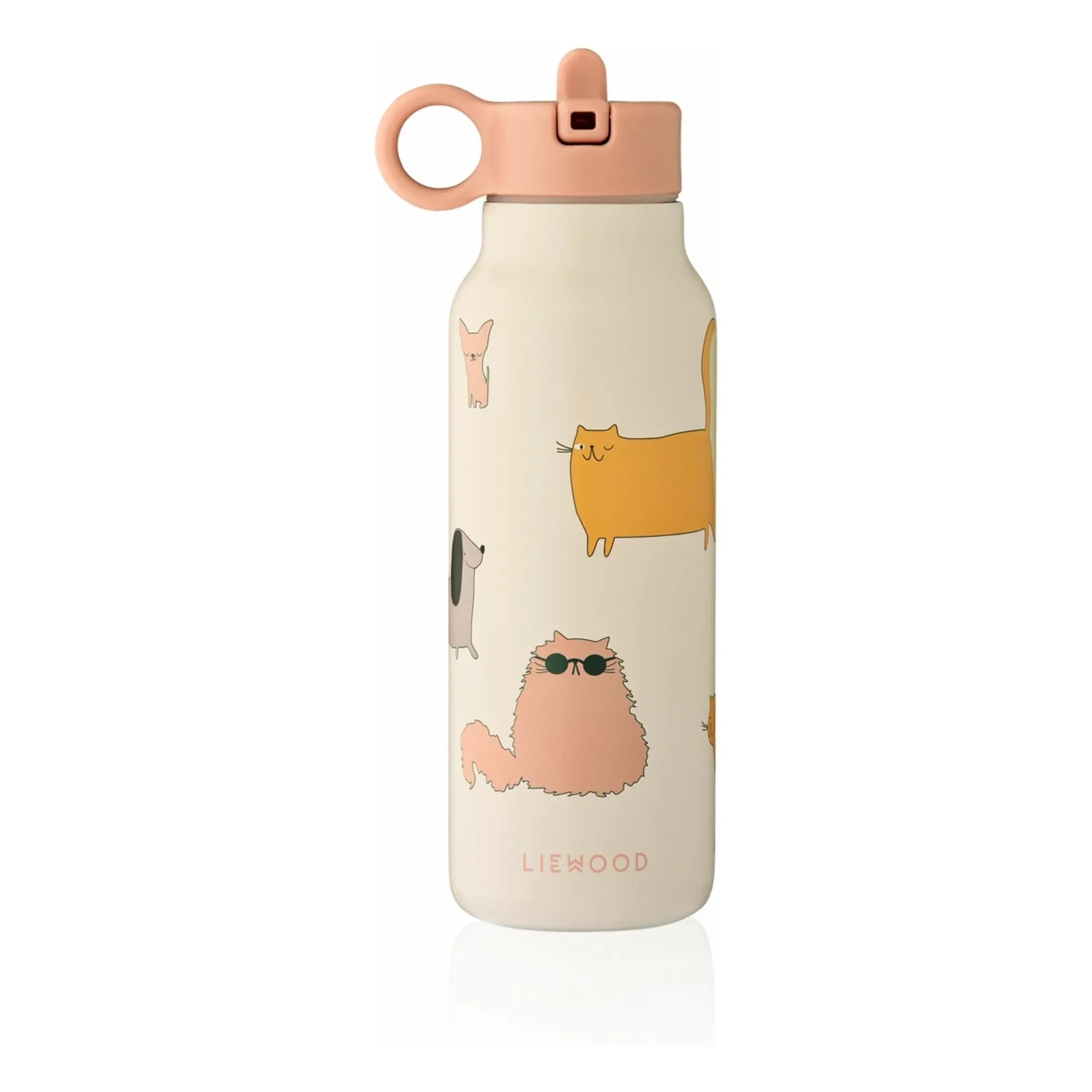 Liewood - Falk stainless steel water bottle - 350 ml | Cats and Dogs/Sandy