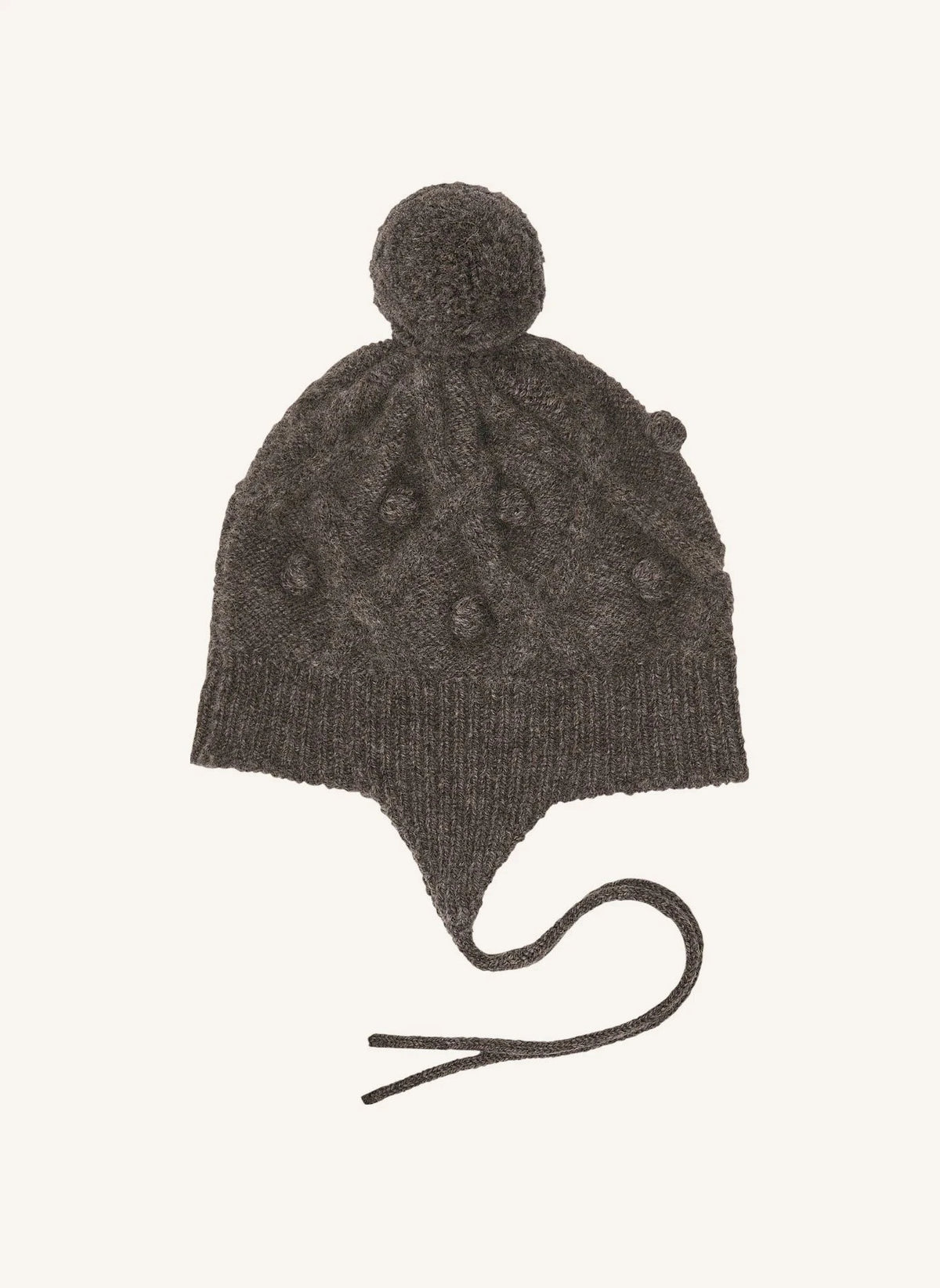 FUB - Lambswool Pom-Pom Beanie | Brown